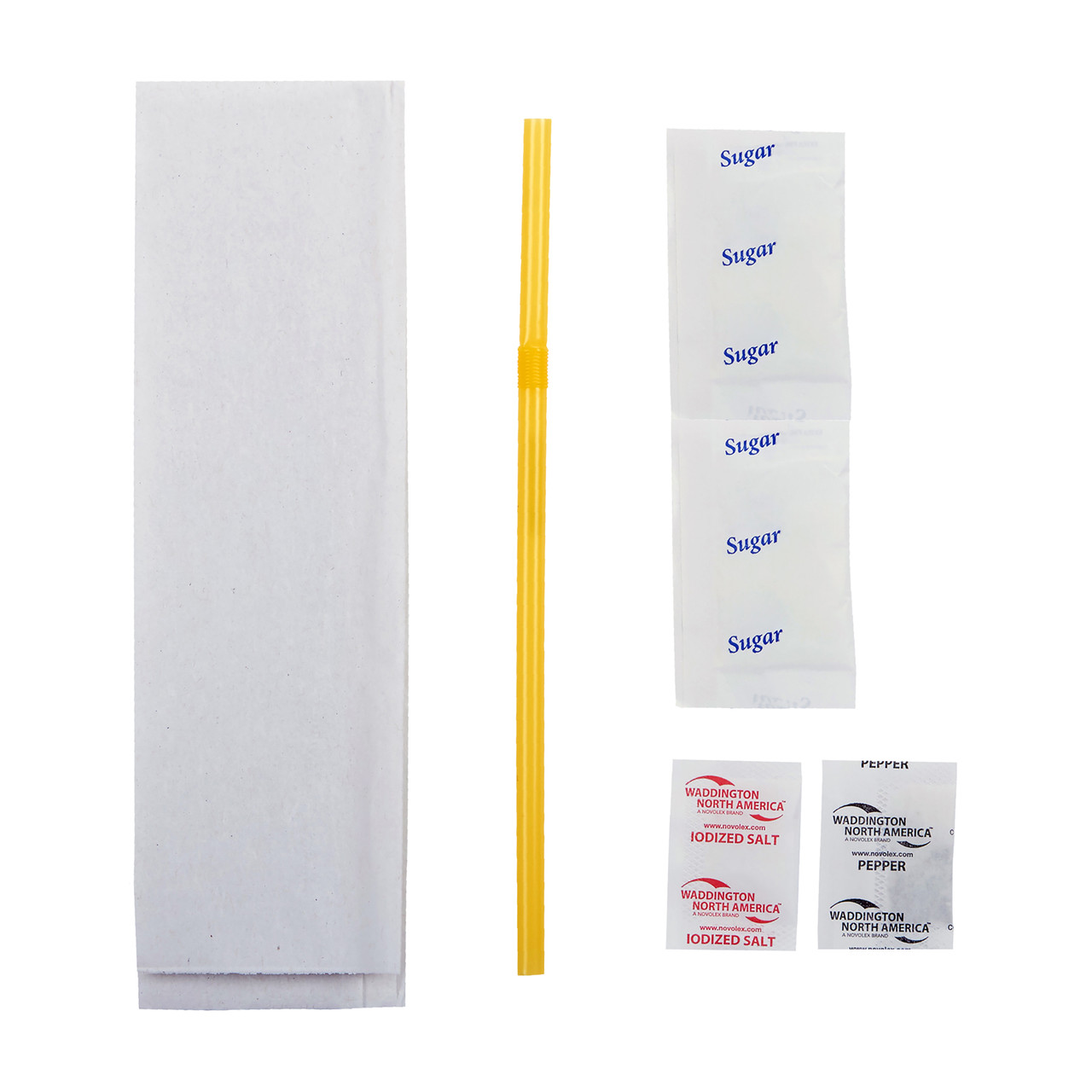 Diet Kits Salt Pepper 2 Sugars Flex Straw 2Ply Napkin 125 x 155 823407