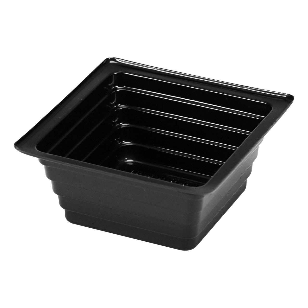 Polar Pak Grab  Go Containers 6 oz Black Deep Tray Lid  29332 21860