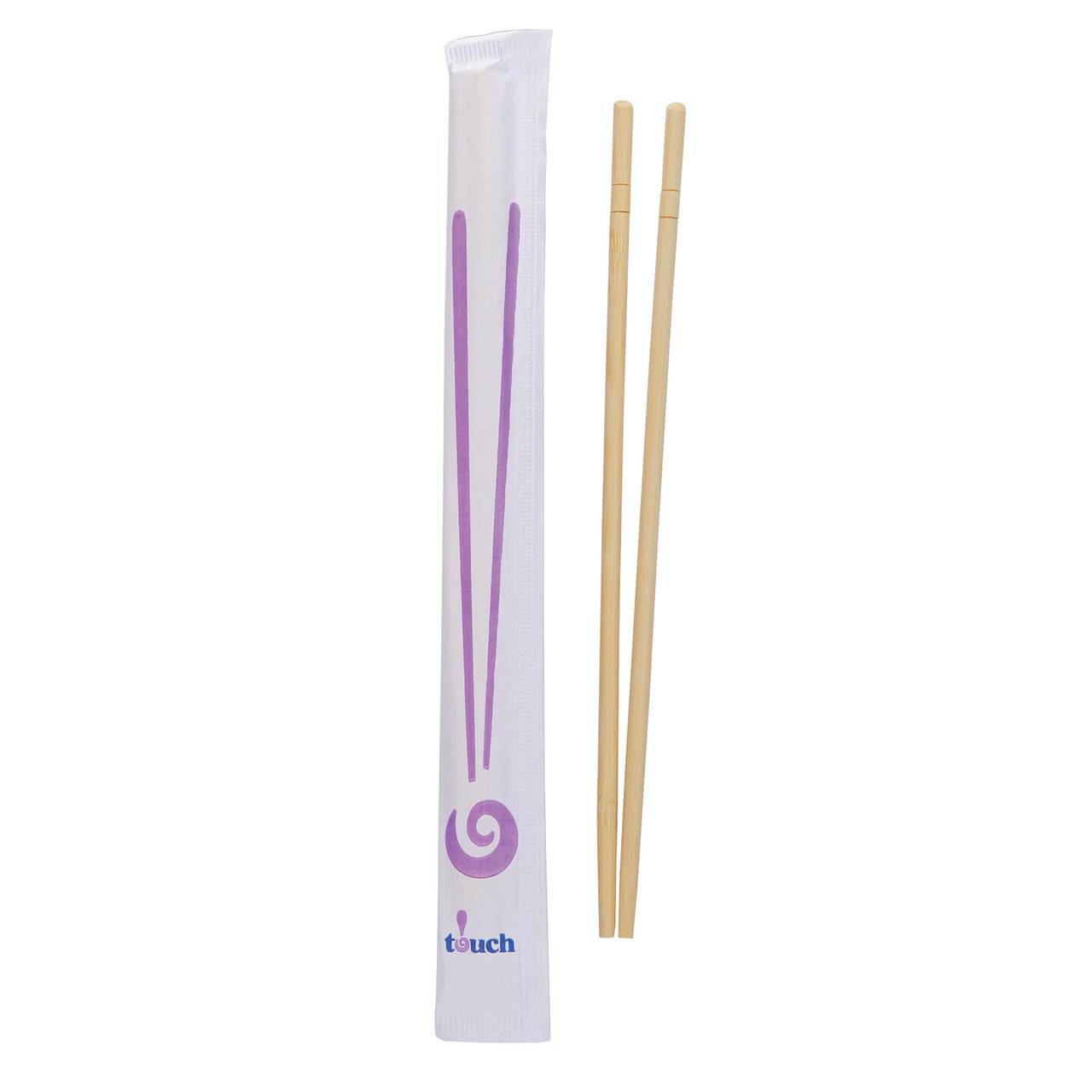 Touch Wood Picks  Utensils 9 Bamboo Chopstick Round Head Paper Wrap TI80861