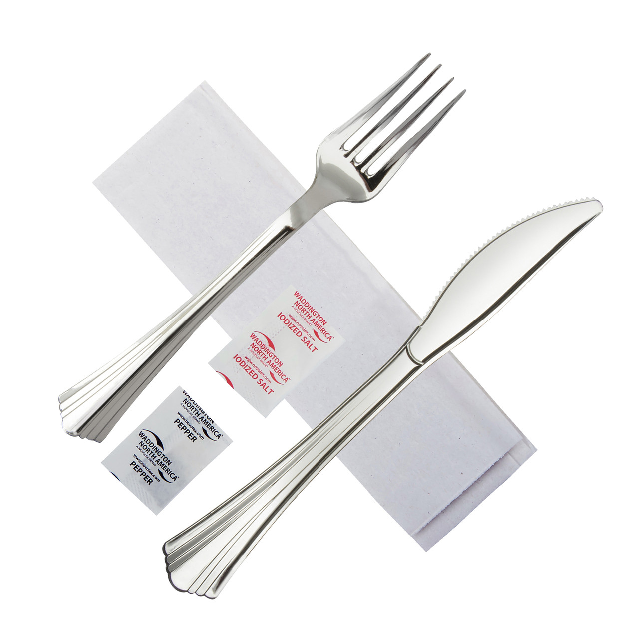 Reflections Cutlery Napkin Kits Fork Knife Salt Pepper 2Ply Napkin Kit REFKIT2