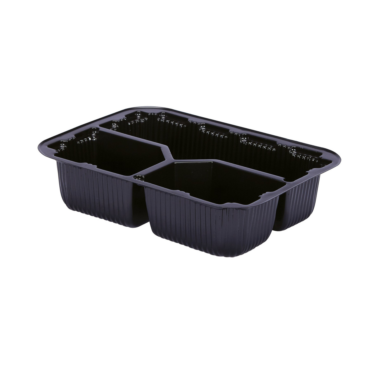 Polar Pak Grab Go Containers Black 3 Compartment Tray 21903 Polar Pak Grab Go Containers Black 3 Compartment Tray 21903