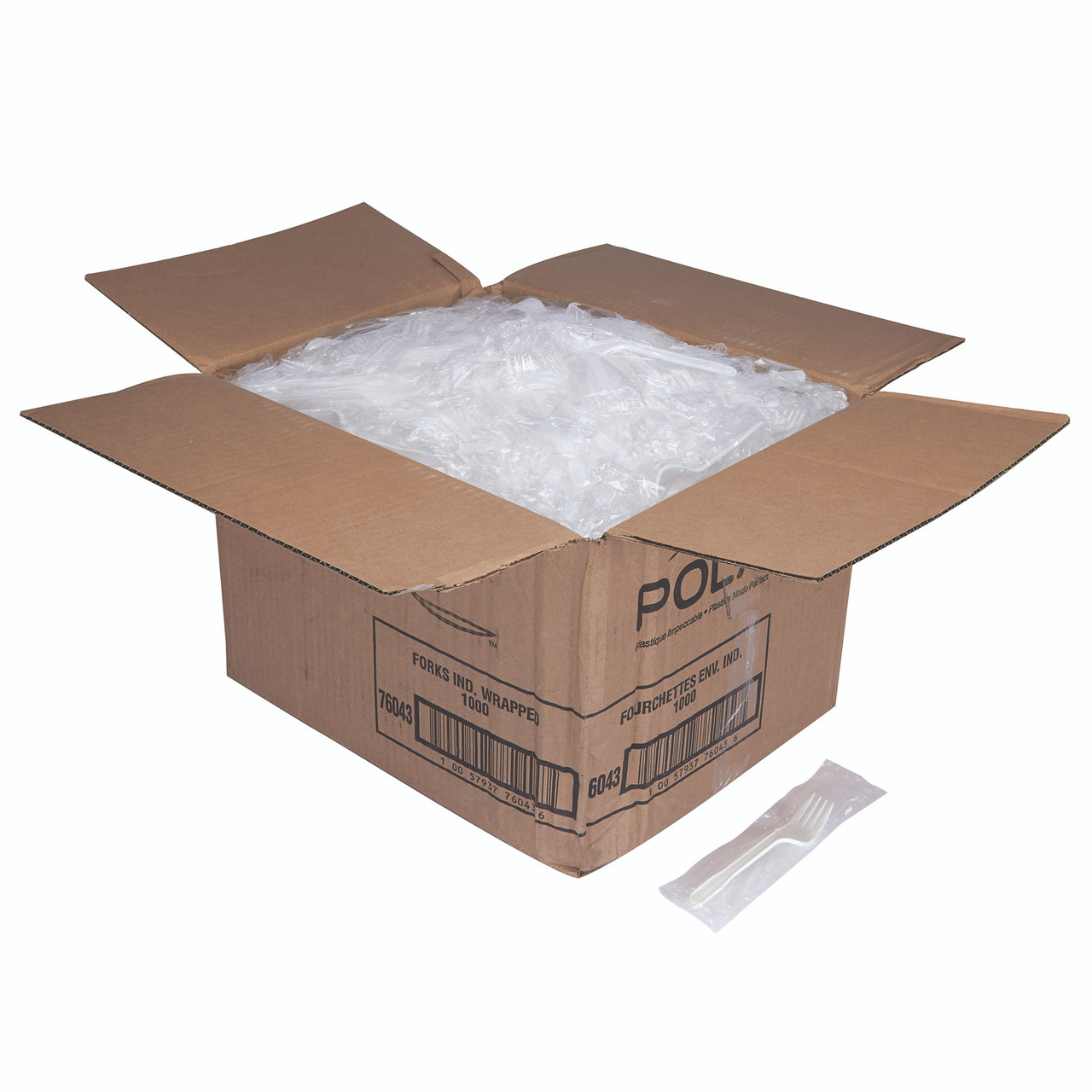 Polarpro Cutlery White Fork Individually Wrapped 76043