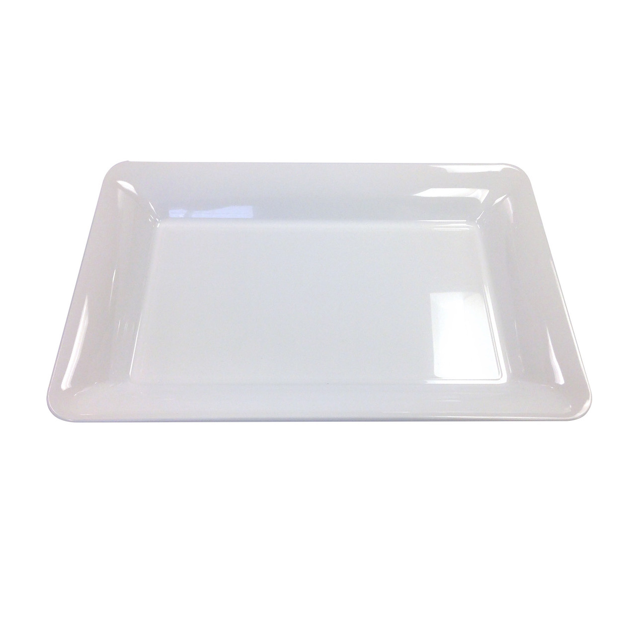 CaterLine Rigid Injection Molded Trays 14 x 10 White Rectangle Tray A1410WH