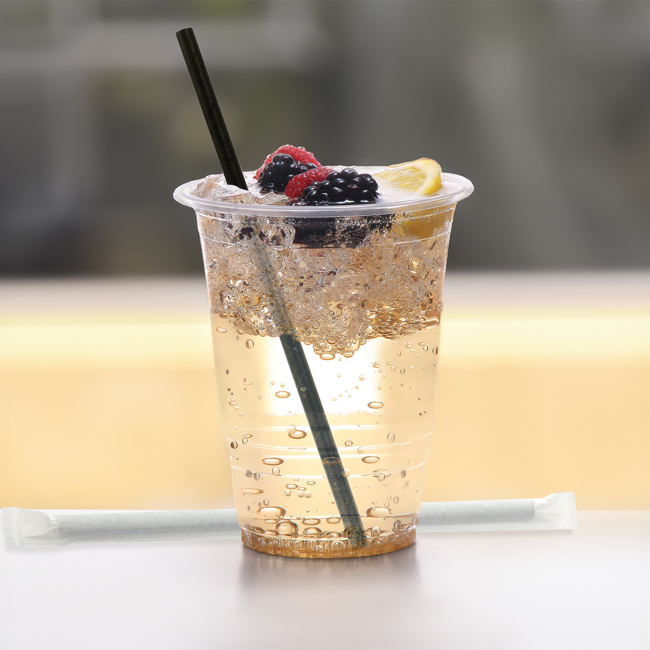Touch Straws 77 Black Paper Jumbo Straws 7mm  Individually Wrapped TI92955BP
