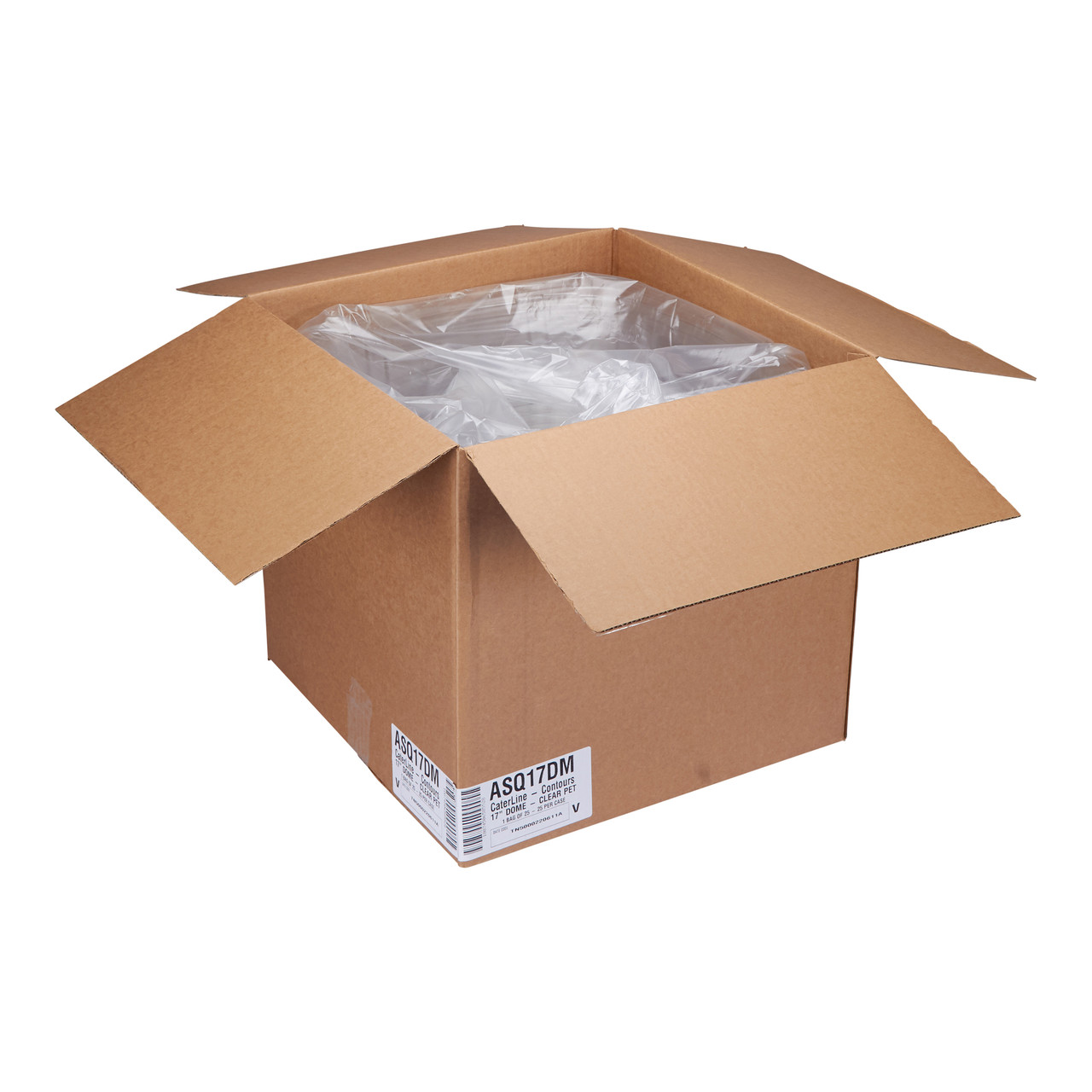 Contours Flexible Thermoformed Trays 17 Clear Square Dome Lid ASQ17DM