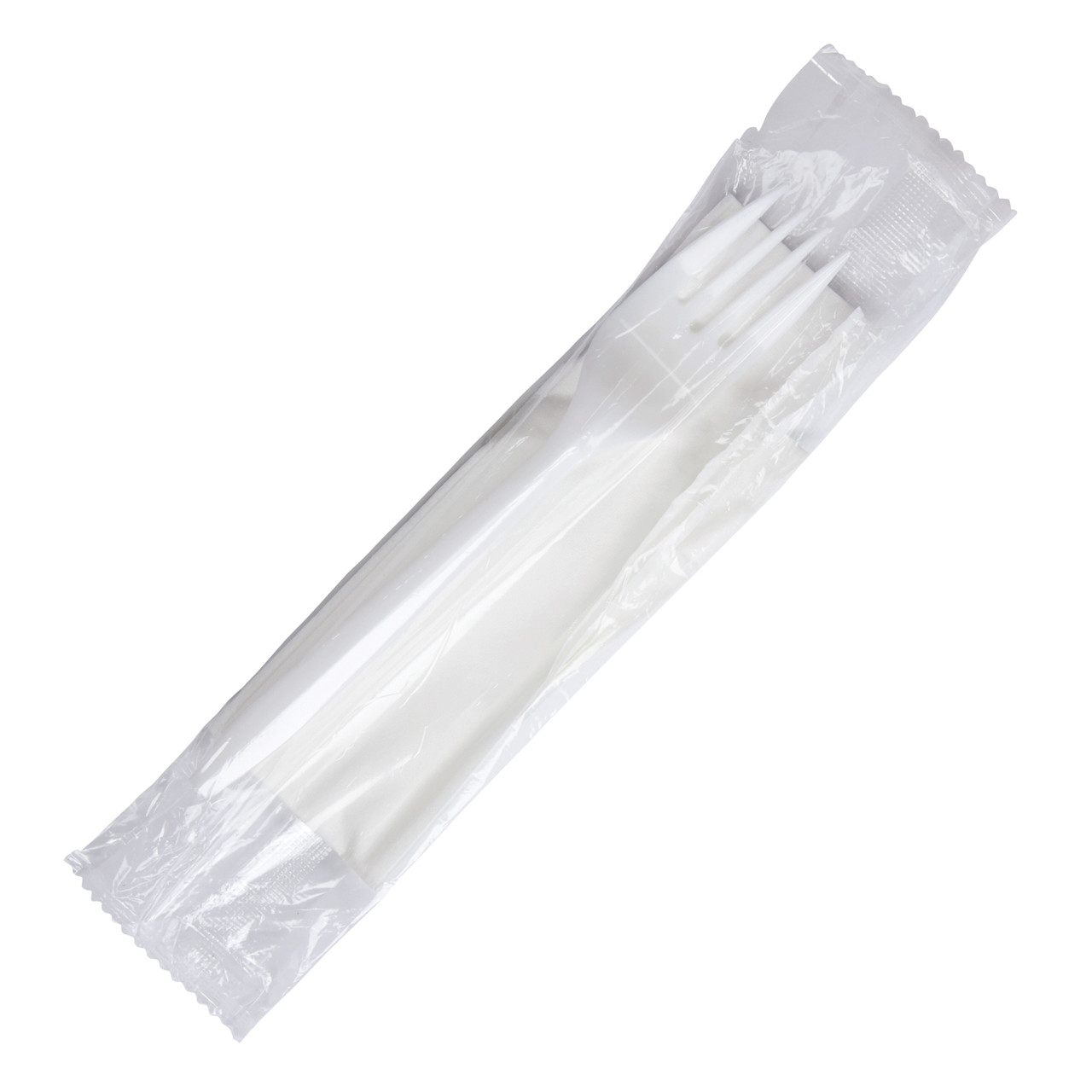 Touch® Cutlery Kits White Cutlery Kit - Fork, Napkin (TI91987)