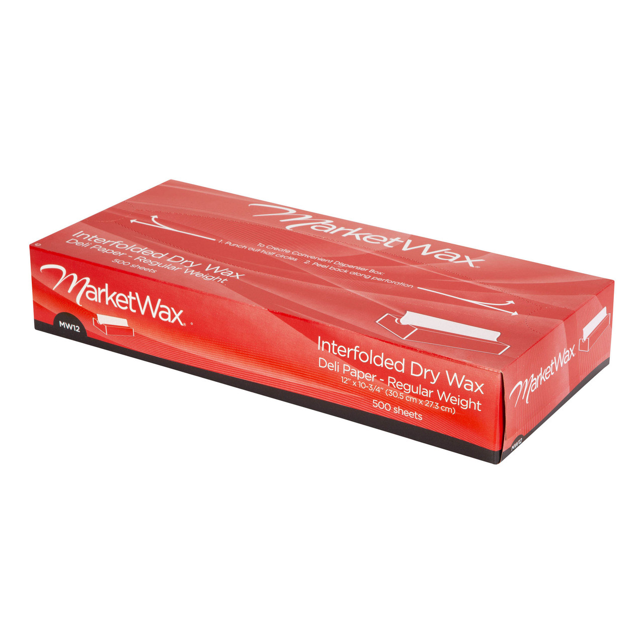 MarketWax® interfolded dry wax deli paper MW12 - Color White - Dimensions 12.00 x 10.75 (11012)