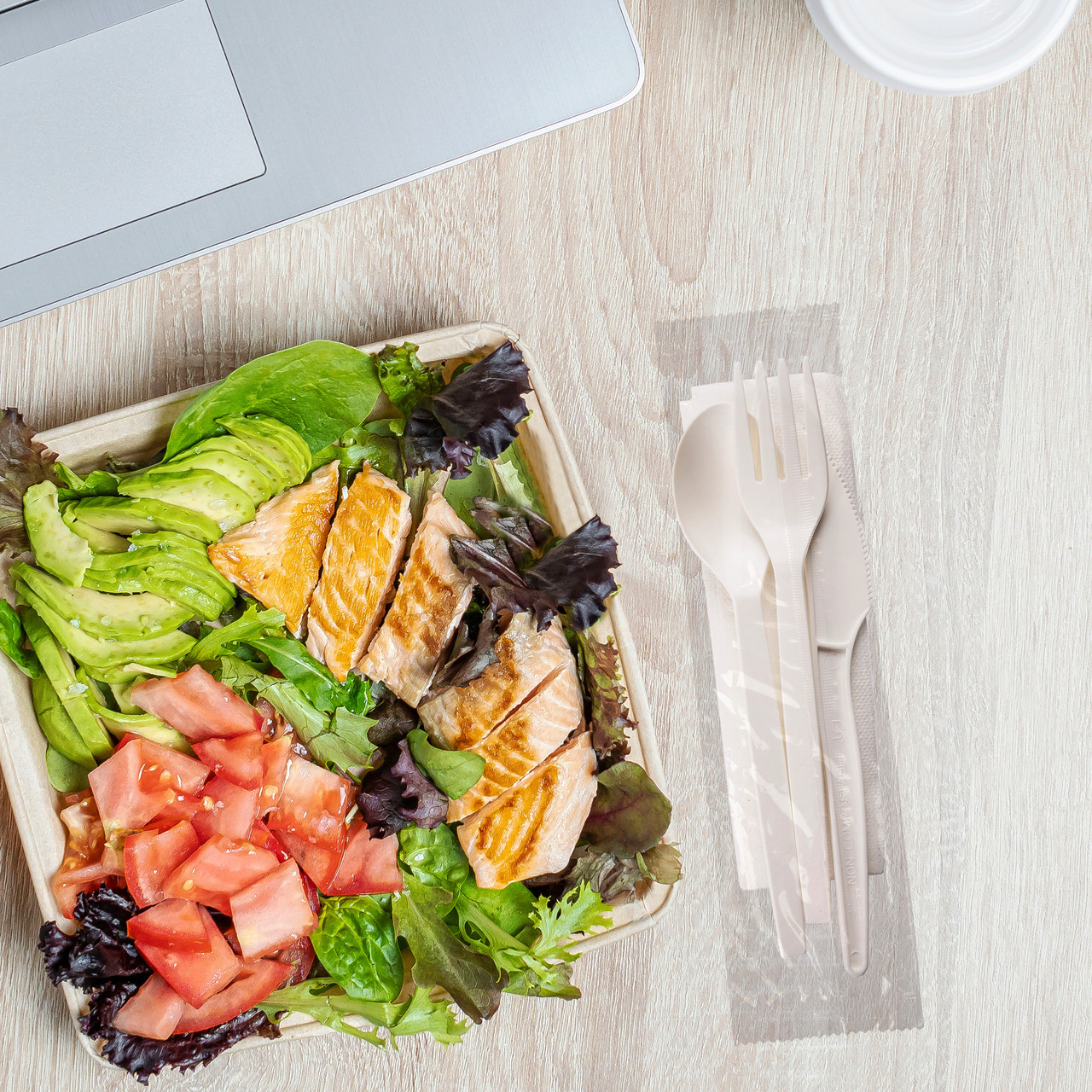 PSM Cutlery 7 in. White Individually Wrapped Cutlery Kits (K,F,S,N) (EPS005)