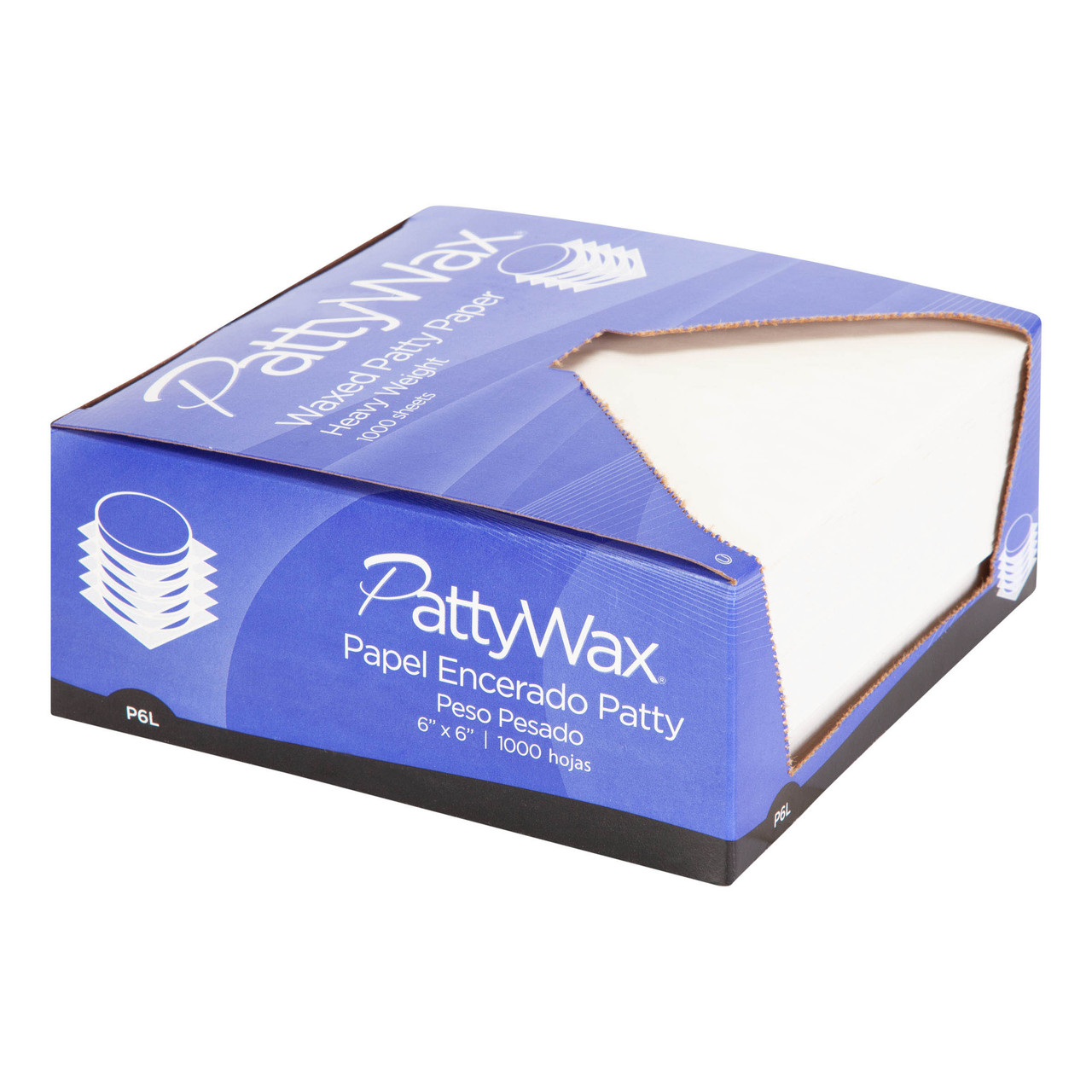 PattyWax® paper sheets waxed sheet heavy P6 - Color White - Dimensions 6.00 x 6.00 (P051601)