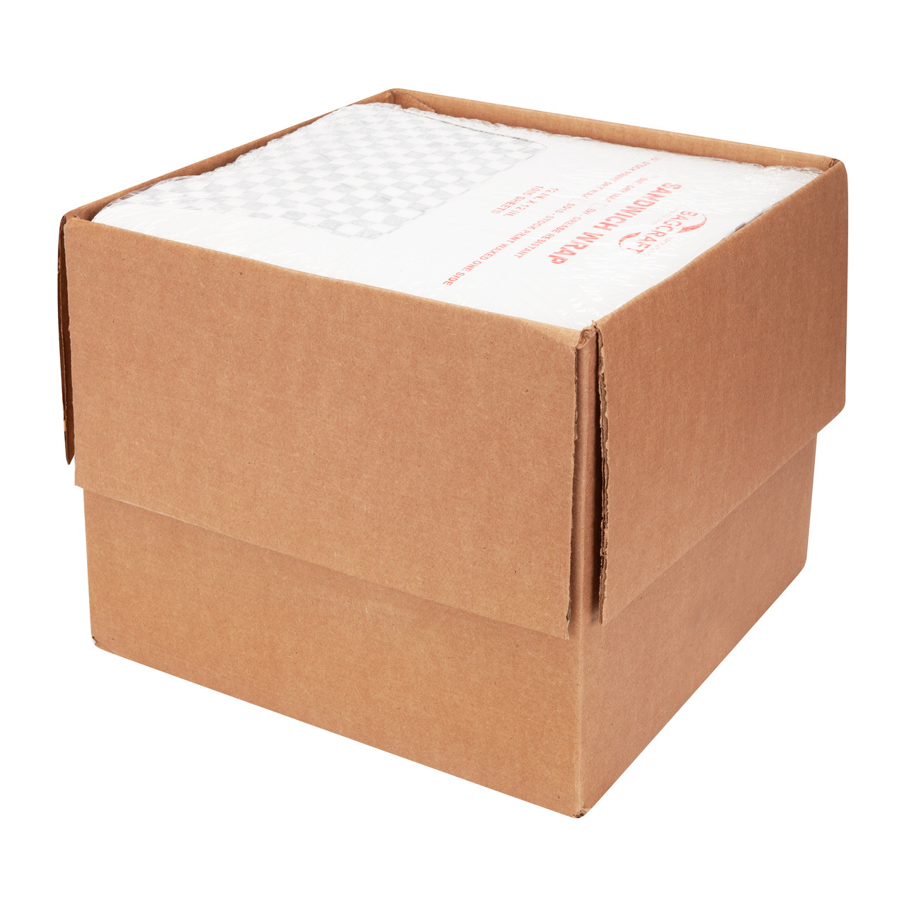 Sandwich wraps & basket liners Grease resistant paper wrap - Color Black/natural check - Dimensions 12.00 x 12.00 (P057800)