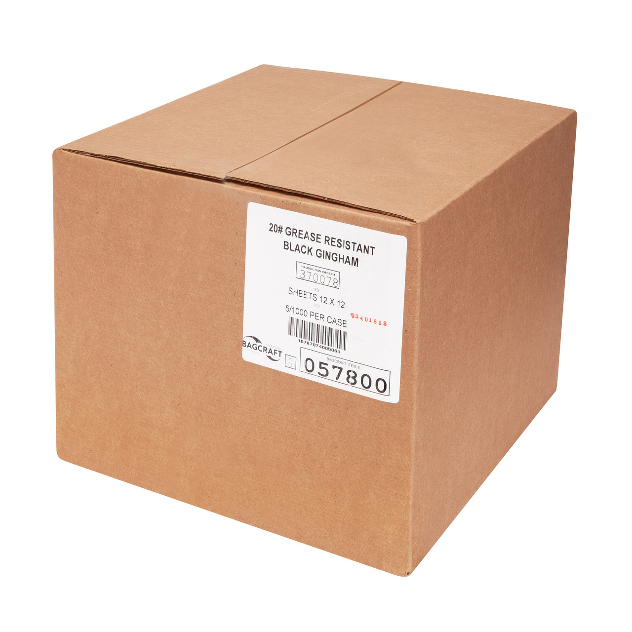 Sandwich wraps & basket liners Grease resistant paper wrap - Color Black/natural check - Dimensions 12.00 x 12.00 (P057800)