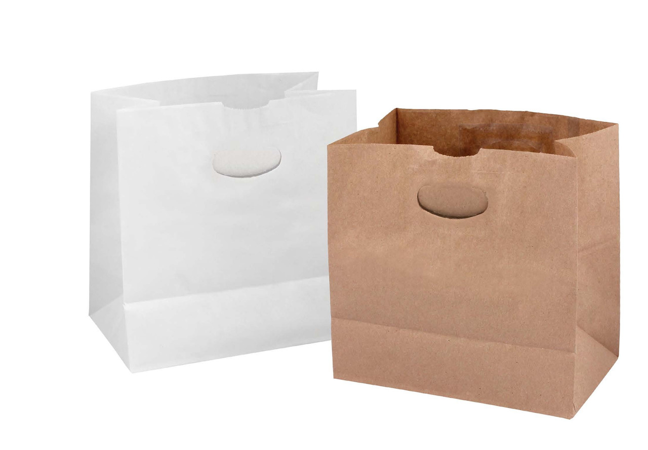 Die cut handle bag 40# virgin white SFI BPI - 400 PK (83862) Die cut handle bag 40# virgin white SFI BPI - 400 PK (83862)