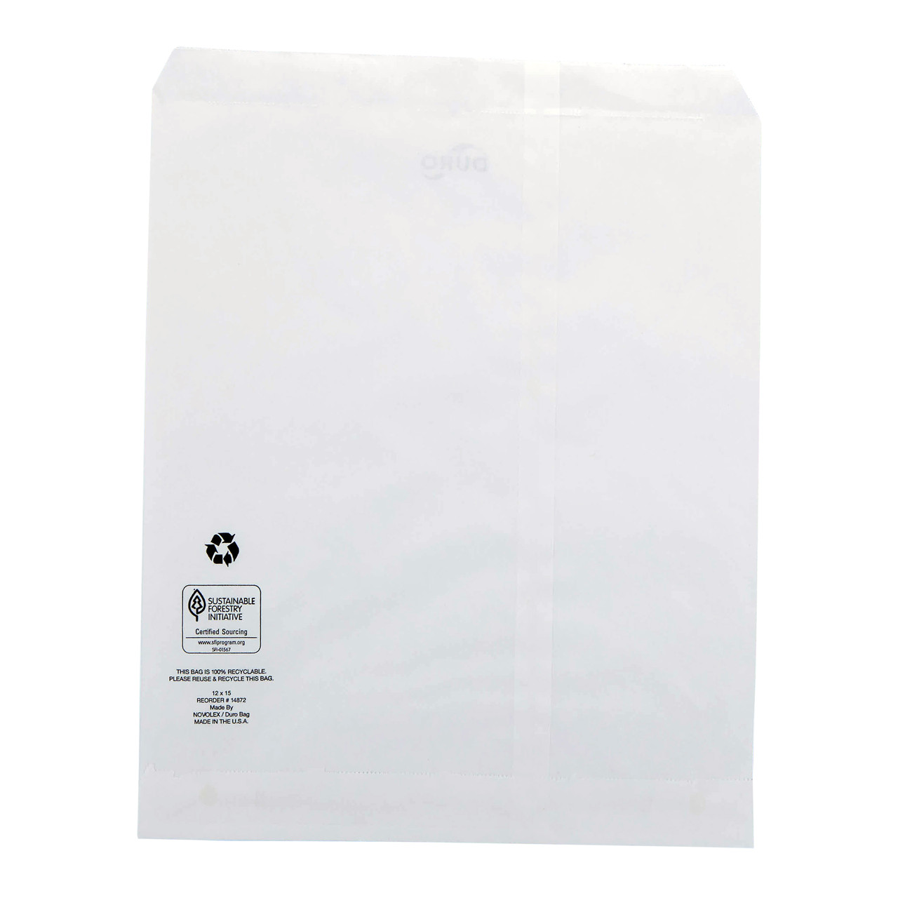 12.00 x 15.00 Merchandise bag 30# virgin white SFI BPI - 1000 PK (14872)