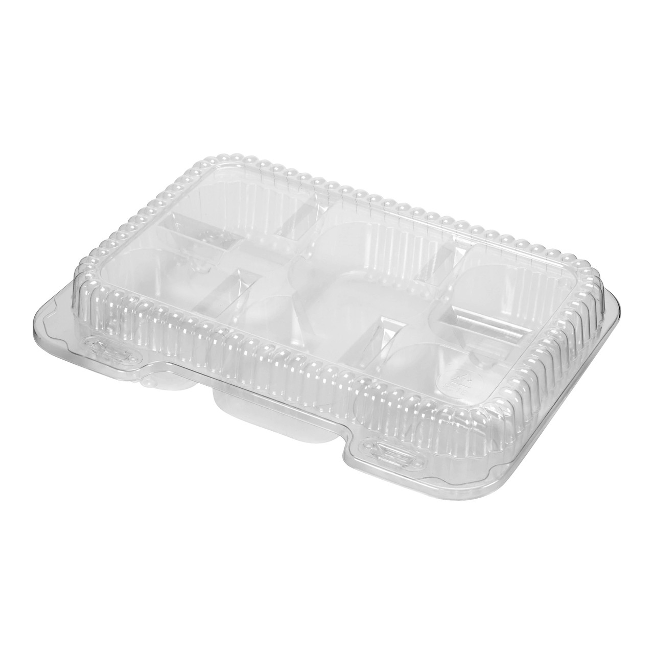 6-cavity clear fluted cookie container, cavity 2 3/4” x 2 3/4” (582301) 6-cavity clear fluted cookie container, cavity 2 3/4” x 2 3/4” (582301)
