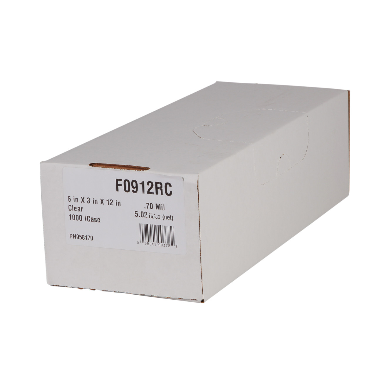 Clear Non-Vented Food Bags -  6.00 x 3.00 x 12.00 LLDPE 0.70 Mil Clear 1000 (F0912RC)