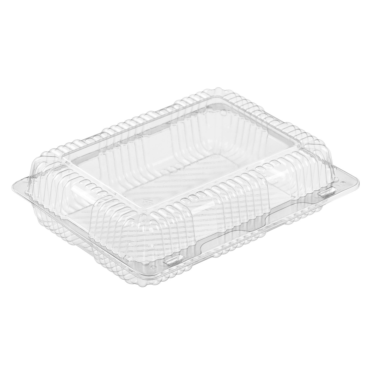 Clear easy open cinnamon roll style hinged container (9514) Clear easy open cinnamon roll style hinged container (9514)