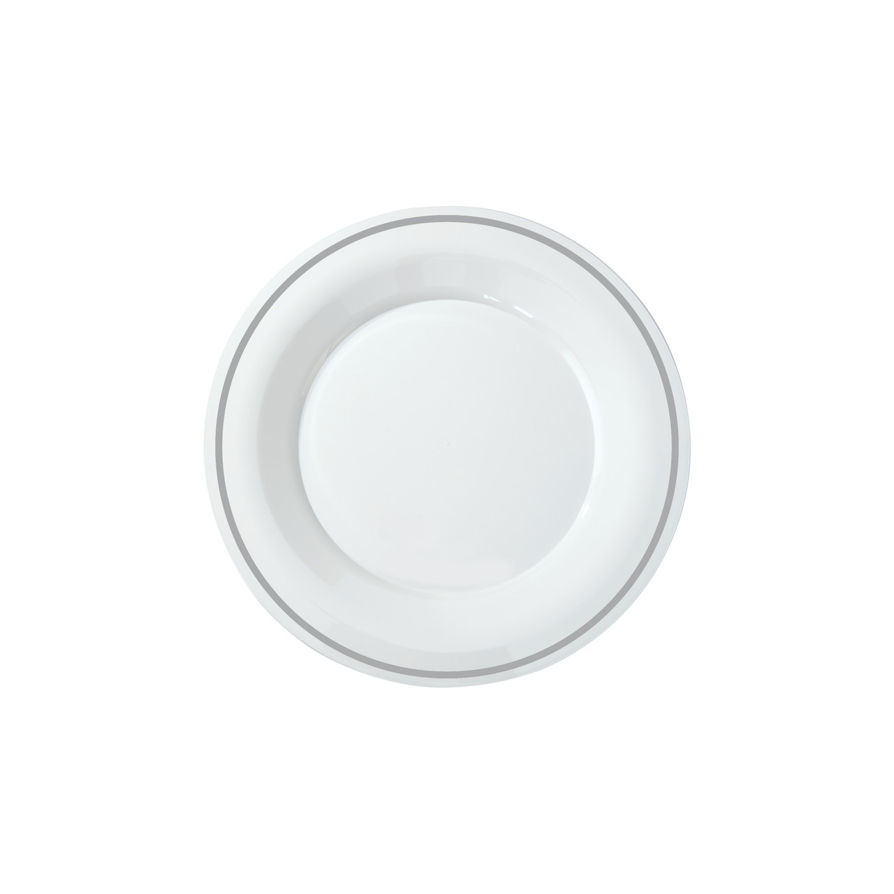 Milan™ Dinnerware 6” Round White/Silver Plate (MR6WSLVRPP) Milan™ Dinnerware 6” Round White/Silver Plate (MR6WSLVRPP)
