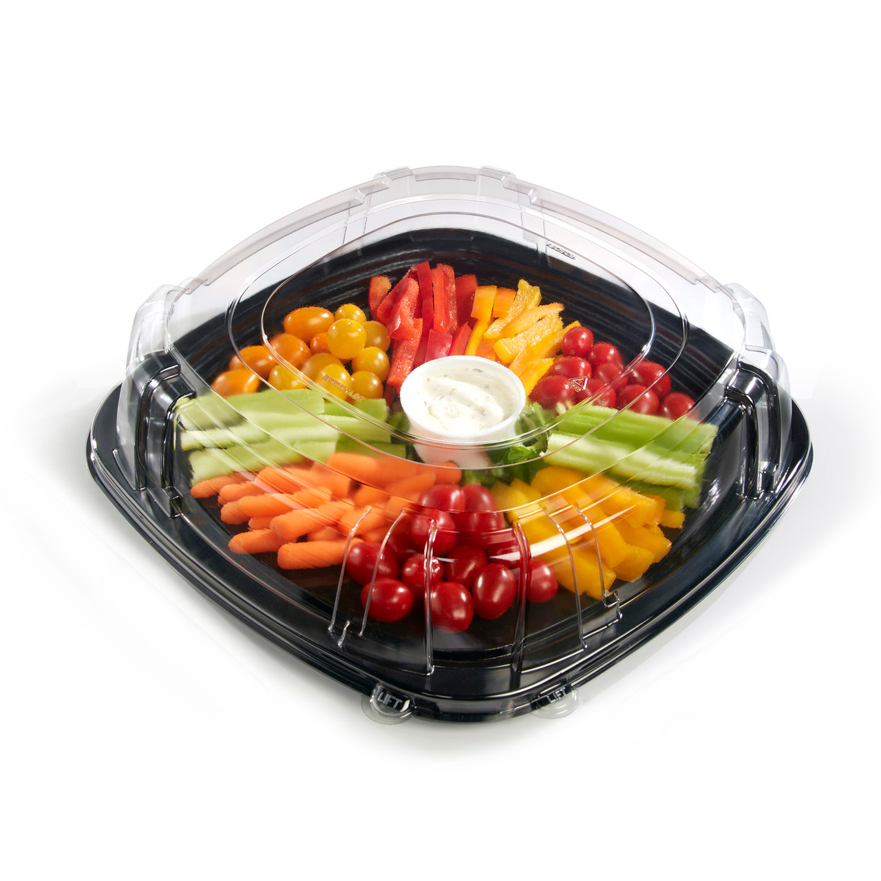 Contours™ Flexible, Thermoformed Trays 15” Clear Square Dome Lid (ASQ15DM)