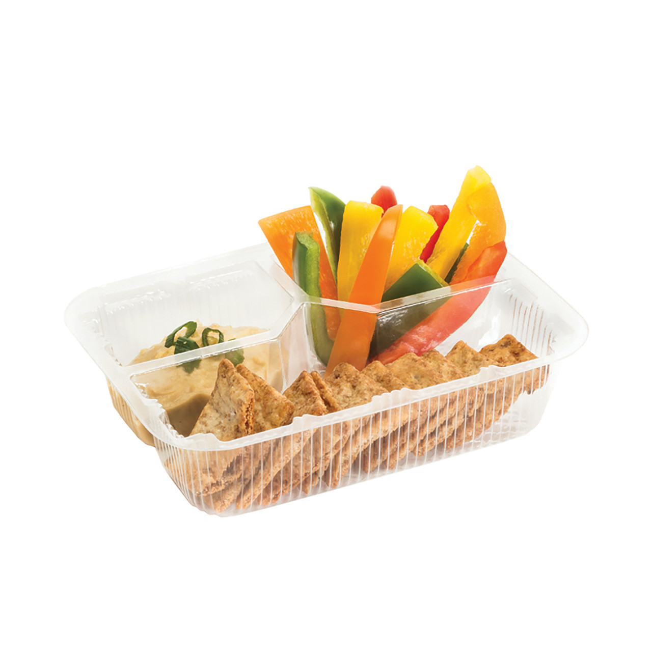 Polar Pak® Grab & Go Containers 3 Pocket Clear Snack Tray (21924)