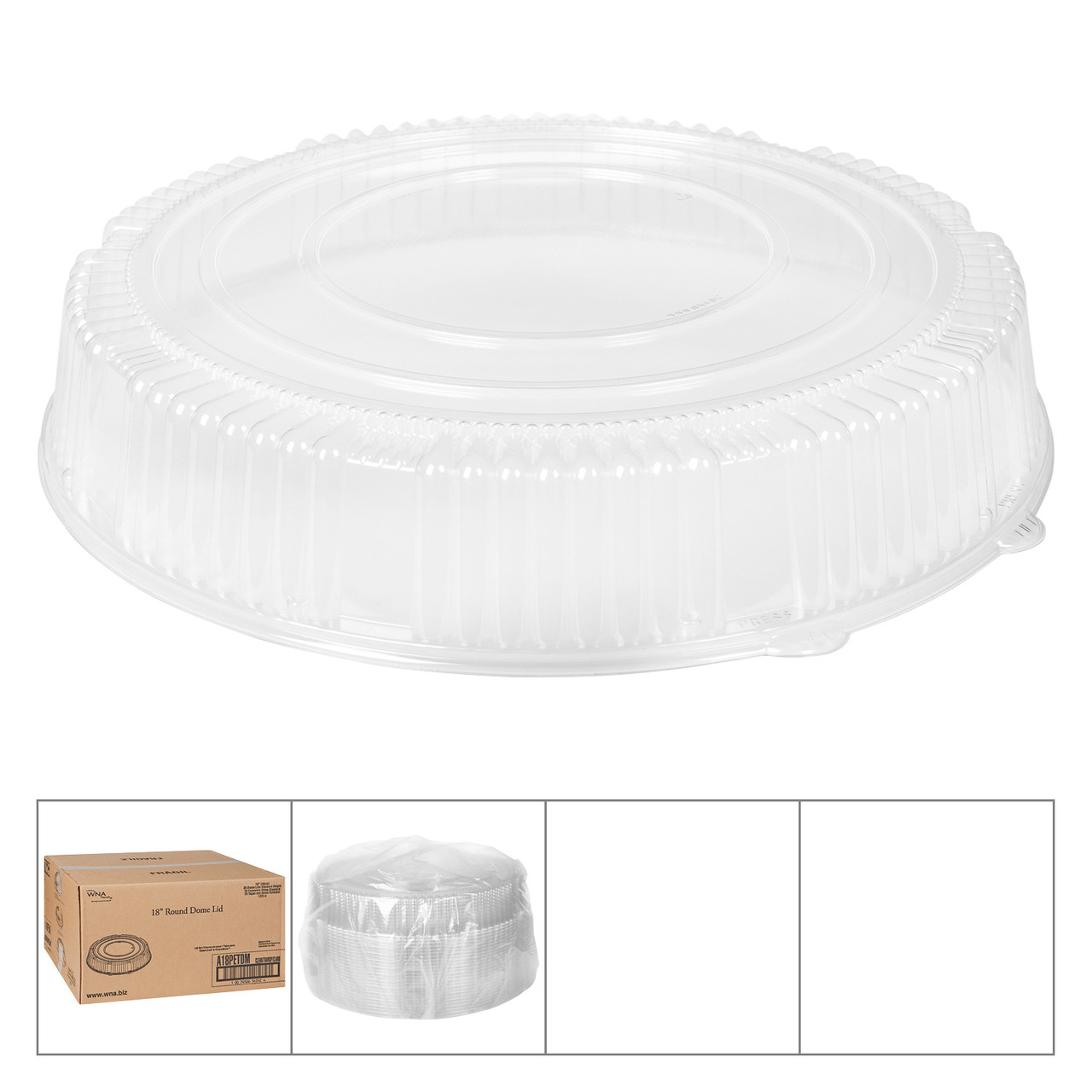 Casuals™ Round Tray 18” Clear Round Dome Lid Std - 2.75” high (A18PETDM)