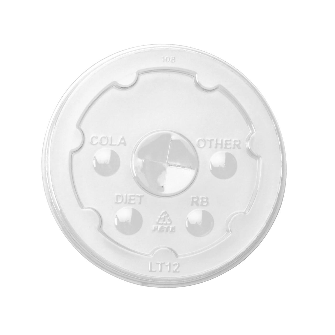 Memorables™ Disposable Souvenir Cup Lids Clear Flat w/ Straw Slot (LT12)
