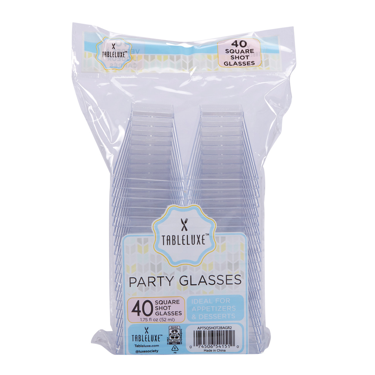 Petites® Drinkware 1.75 fl oz (52ml) Clear Square Tasting Glass (APTSQSHOT2)