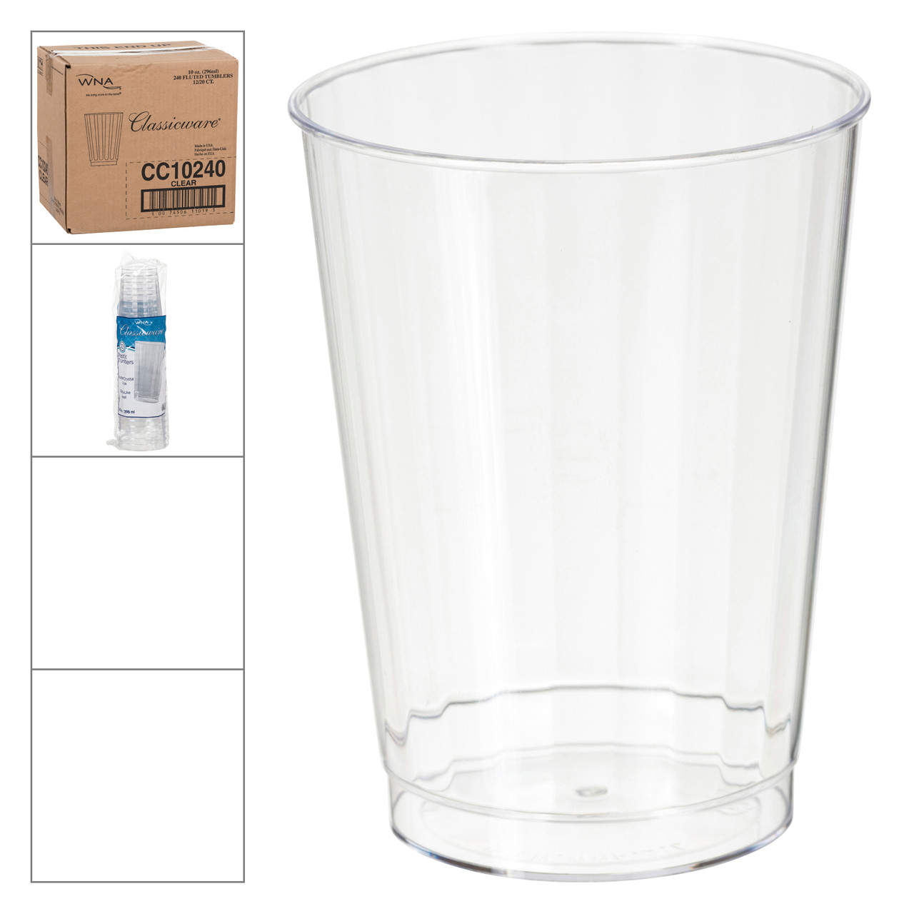 Classicware™ Fluted Tumbler Drinkware 10 fl oz (296ml) Clear Tall Fluted Tumbler (CC10240)