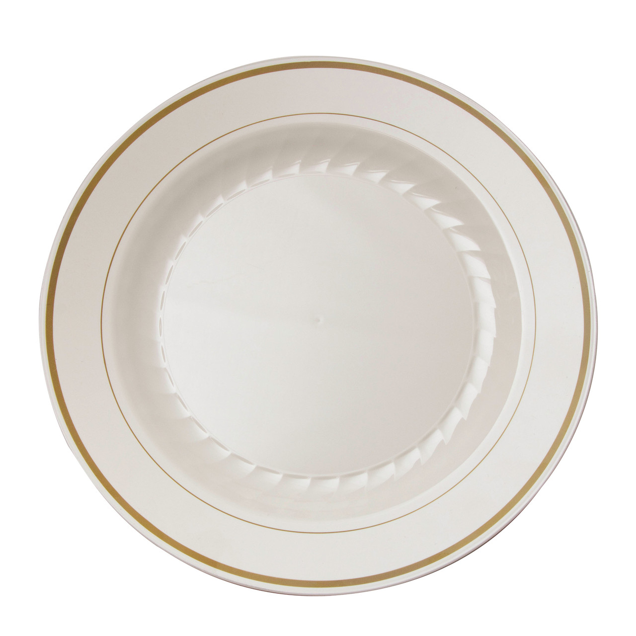 Masterpiece® Dinnerware 10.25” Round Ivory/Gold Plate (MP10IPREM)