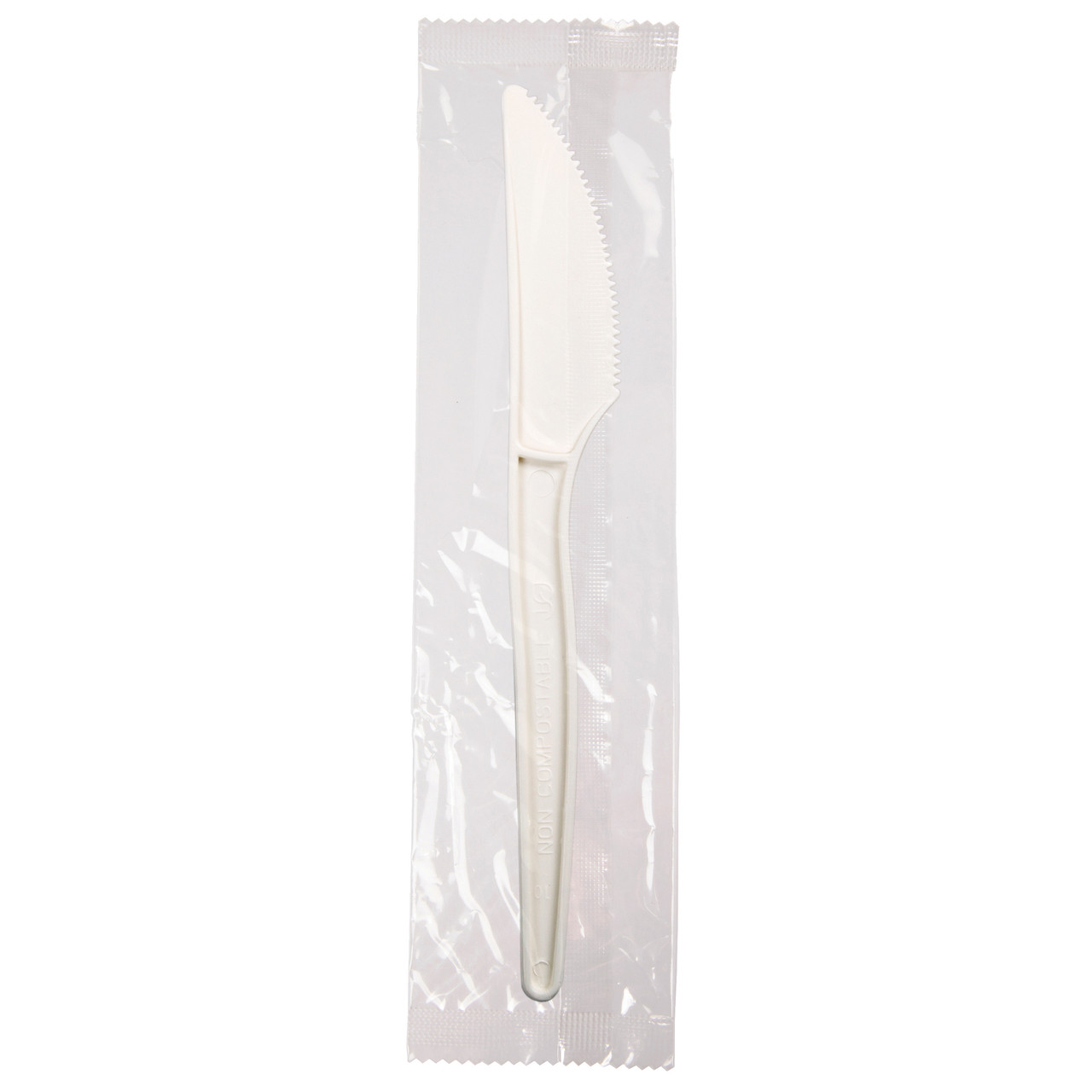 PSM Cutlery 7 in. White Individually Wrapped Knives (EPS071)