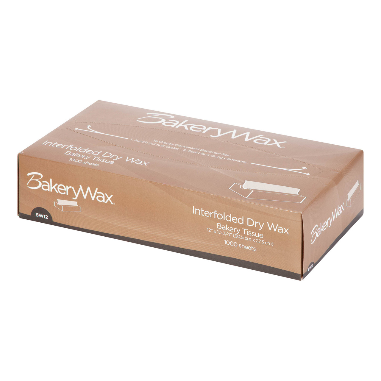 BakeryWax® interfolded dry wax tissue BW12 - Color White - Dimensions 12.00 x 10.75 (P010012)