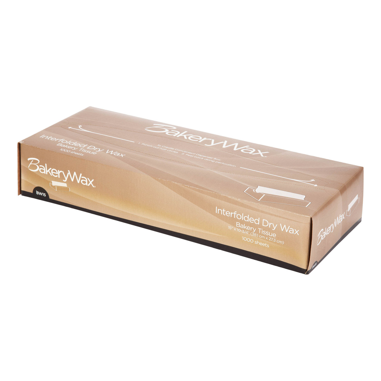 BakeryWax® interfolded dry wax tissue BW15 - Color White - Dimensions 15.00 x 10.75 (P010015)