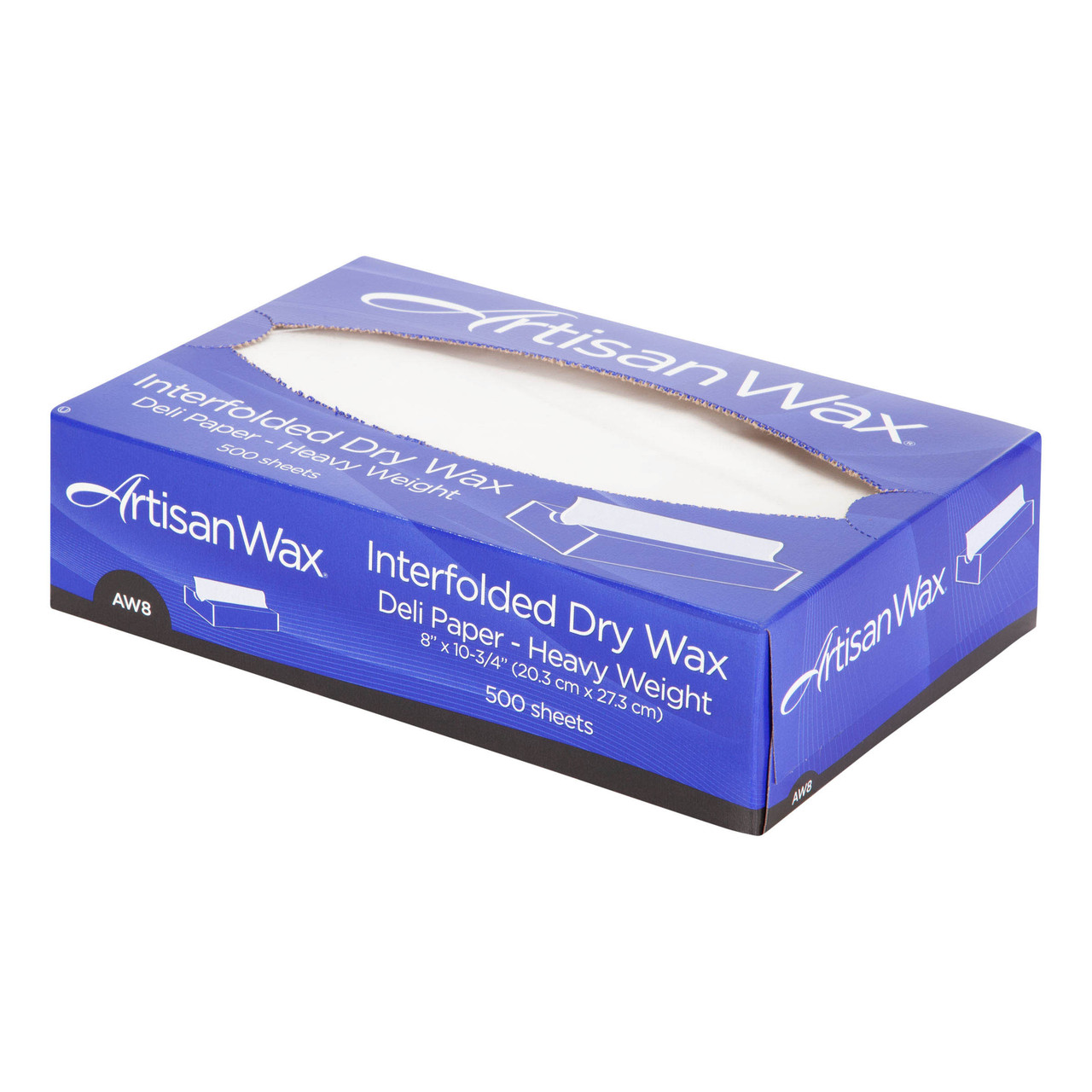 ArtisanWax interfolded heavy dry wax deli paper AW8 - Color White - Dimensions 8.00 x 10.75 (P012008)