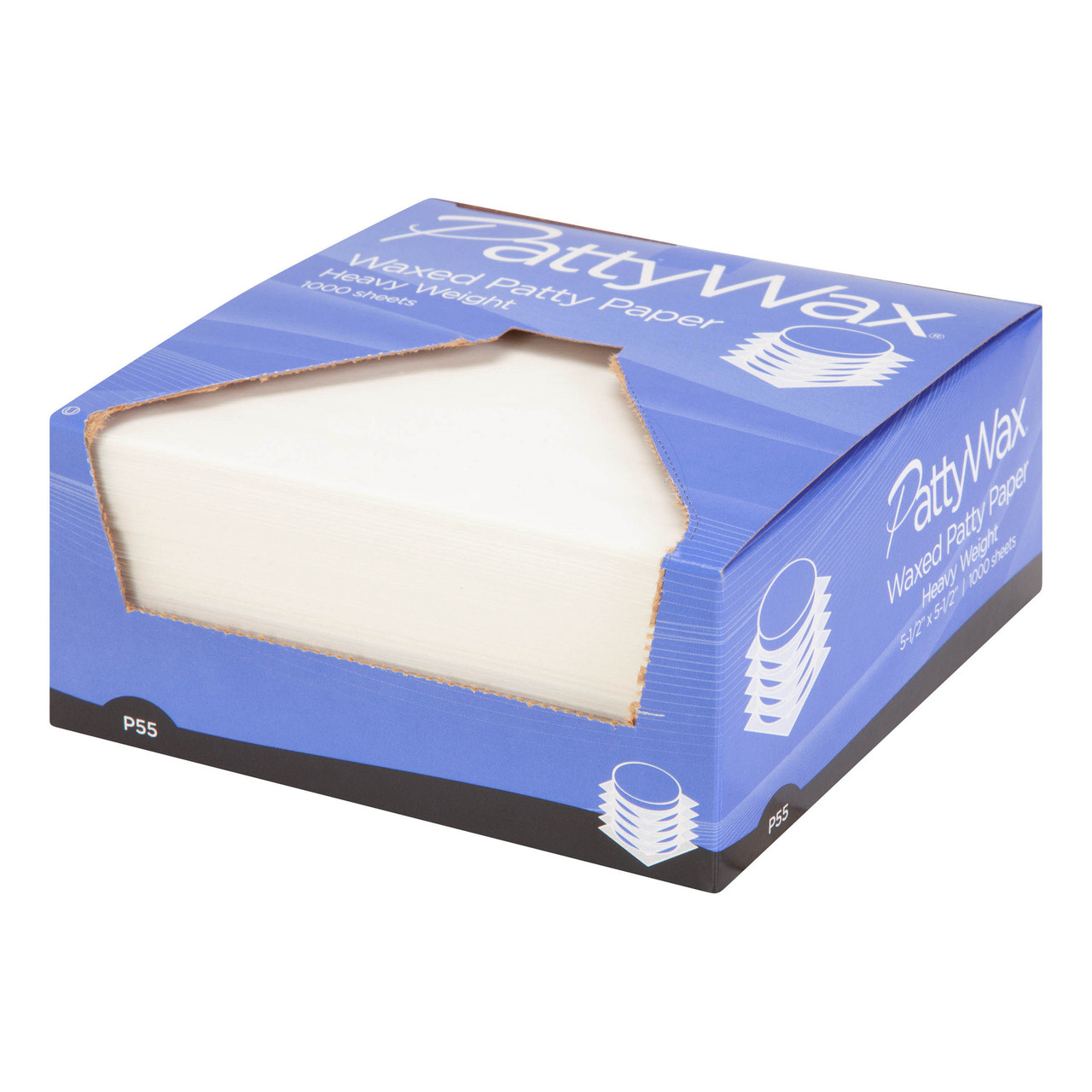 PattyWax® paper sheets waxed sheet heavy P55 - Color White - Dimensions 5.50 x 5.50 (P051550)