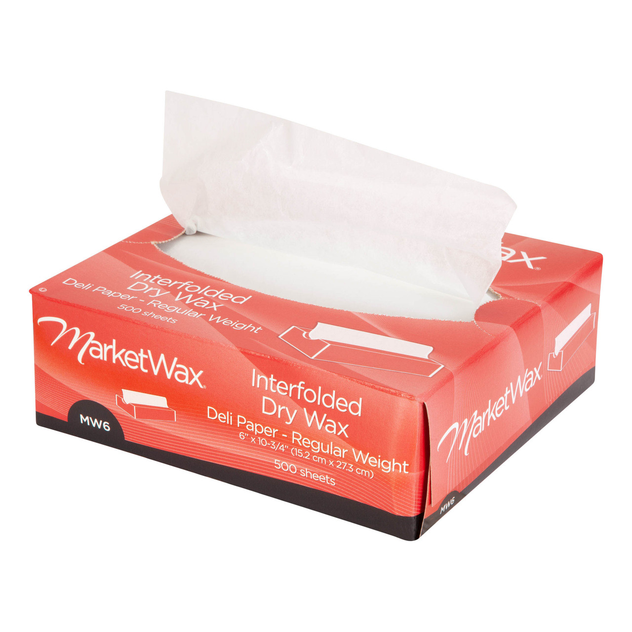 MarketWax® interfolded dry wax deli paper MW6 - Color White - Dimensions 6.00 x 10.75 (11006)