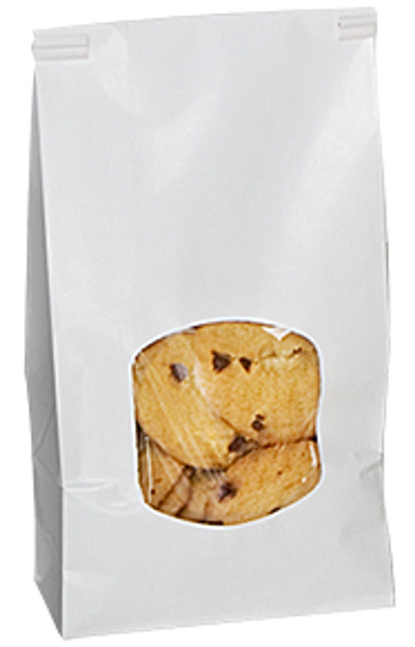 Stand up window bakery bag tin ties 2 lb - Color White - Dimensions 6.00 x 2.75 x 9.50 (300251) Stand up window bakery bag tin ties 2 lb - Color White - Dimensions 6.00 x 2.75 x 9.50 (300251)