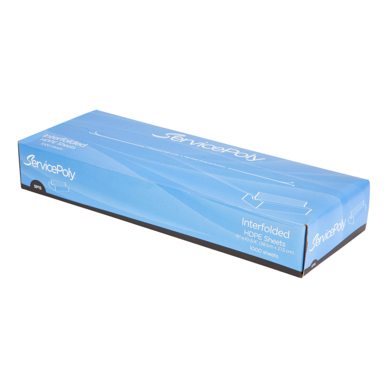 ServicePoly® interfolded sheets pick up sheet SP15 - Color Clear - Dimensions 15.00 x 10.75 (P014015)