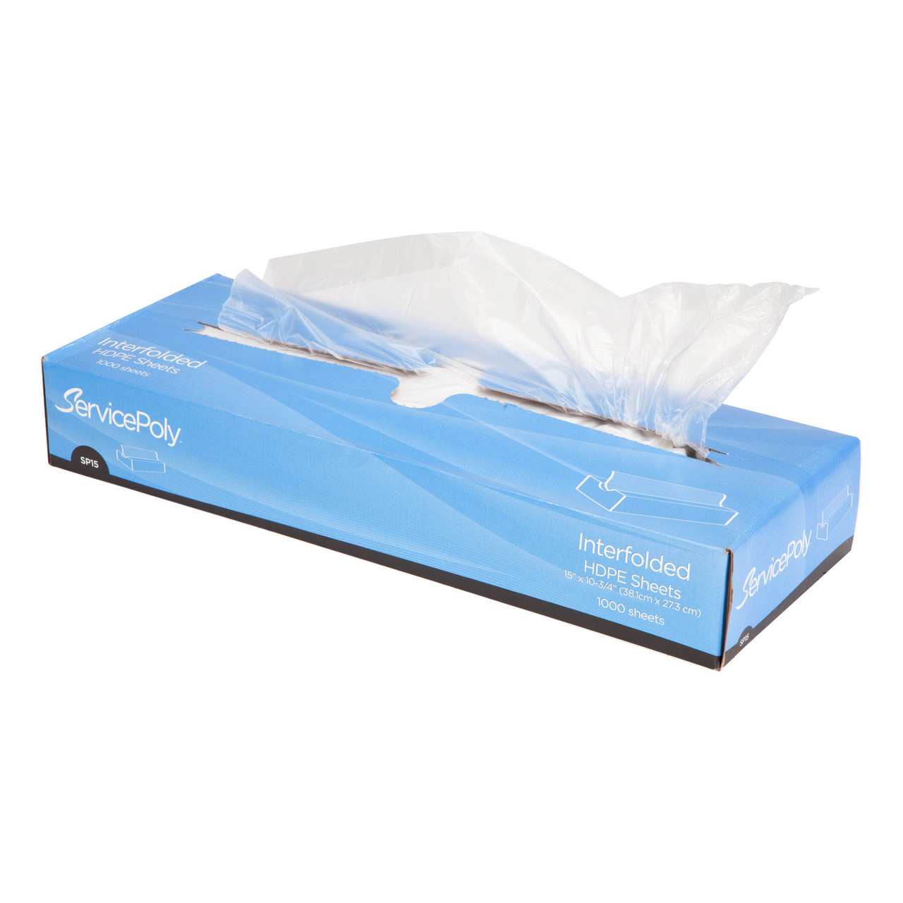 ServicePoly® interfolded sheets pick up sheet SP15 - Color Clear - Dimensions 15.00 x 10.75 (P014015)