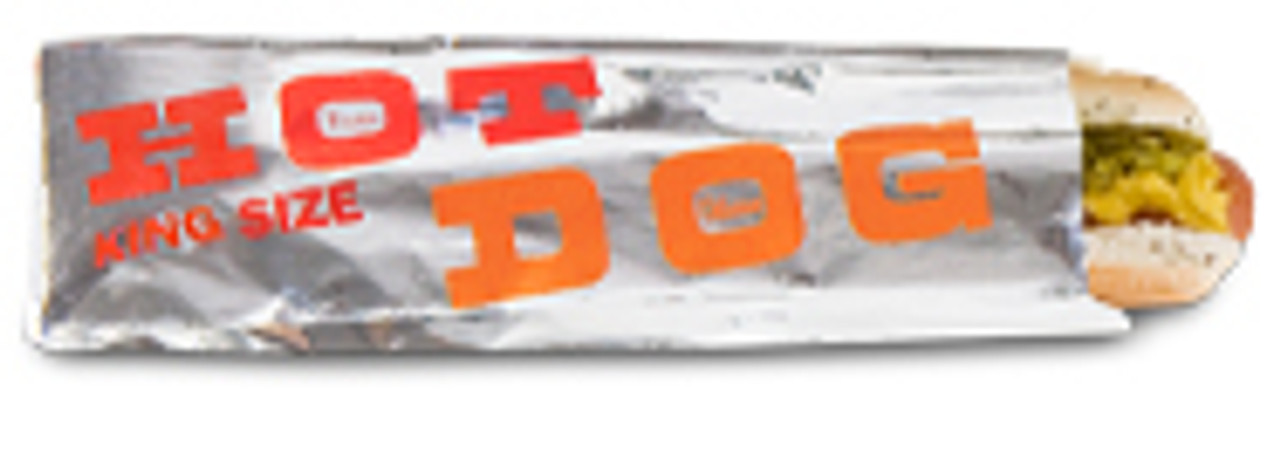 Foil single-serve sandwich bags - Color “King Hot Dog” - Dimensions 3.50 x 1.50 x 12.00 (300432) Foil single-serve sandwich bags - Color “King Hot Dog” - Dimensions 3.50 x 1.50 x 12.00 (300432)