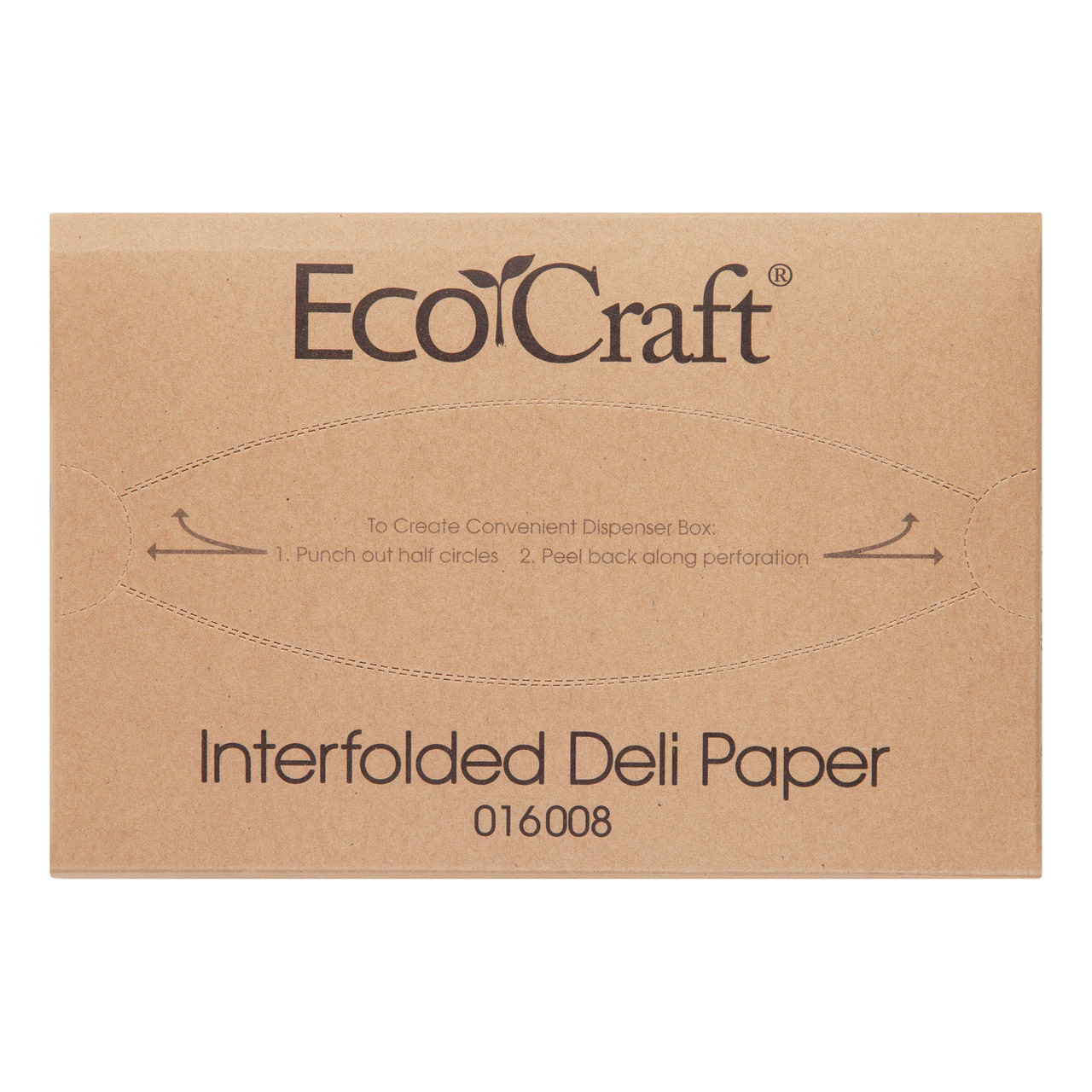 EcoCraft® Interfolded dry wax deli paper NK8 - Color Natural - Dimensions 8.00 x 10.75 (016008)