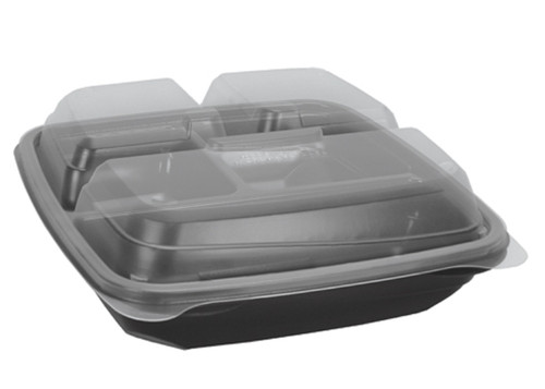 Blaze Hot Food Packaging 8x8 3Comp Microwave Safe Hinged Container HGP883BC