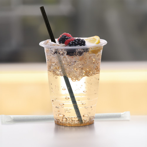 Touch Straws 77 Black Paper Jumbo Straws 7mm  Individually Wrapped TI92955BP