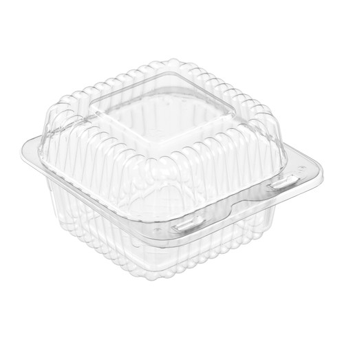 Clear small deep clamshell container with barlock closure (9516) Clear small deep clamshell container with barlock closure (9516)