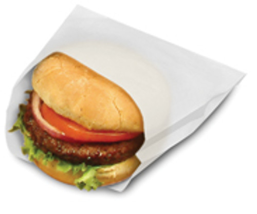 Grease resistant single-serve bags hot sandwich bag PB18 - White Dimensions 6.00 x 0.75 x 6.50 (300405)