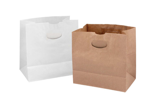 Die cut handle bag 40# virgin white SFI BPI - 400 PK (83862)