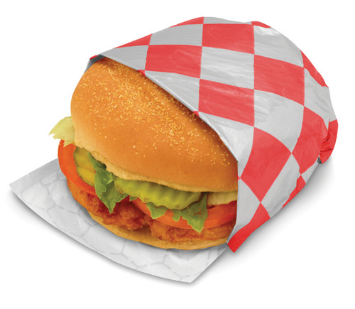 Honeycomb foil/paper insulated wrap - Color Red/silver check - Dimensions 10.50 x 13.00 (300827)