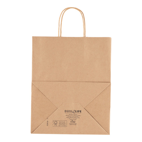 Tempo Dubl Life® shopping bag 60# recycled kraft FSC BPI - 250 PK (87097)