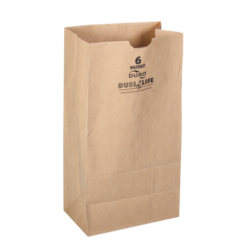 6# Dubl Life® Husky SOS bag 50# recycled kraft FSC BPI - 400 PK (70206)