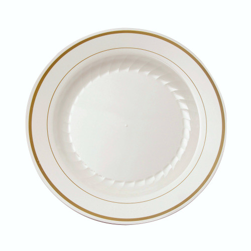 Masterpiece® Dinnerware 9” Round Ivory/Gold Plate (MP9IPREM)