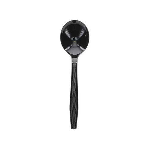 Gordon Food Service Meadoware Medium-Heavy Weight HIPS Soup Spoon, Black, 1,000 ct.