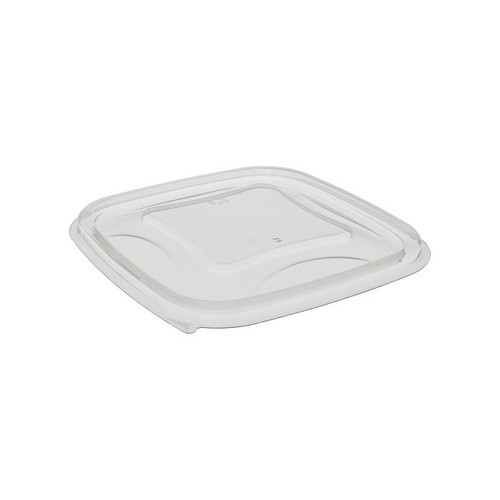 RPET Flat Lid for 5" Square Bowl, Clear, 504 ct.
